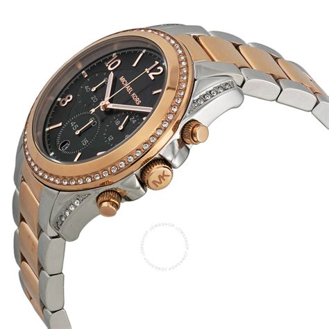 michael kors ladies blair two tone chrono watch|Michael Kors Blair Chronograph Black Dial Two.